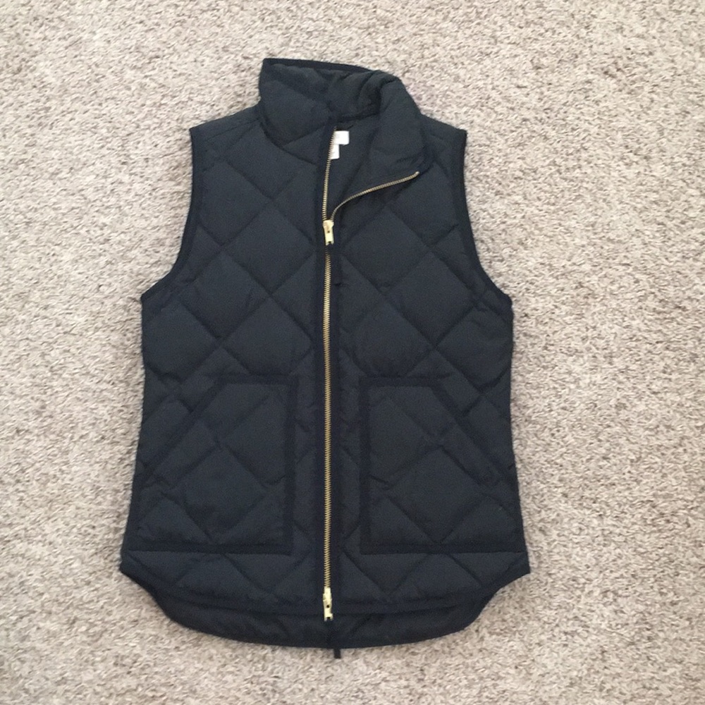 Black puffer vest by J.Crew